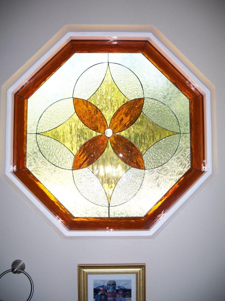 Octagonal shaped stained glass window