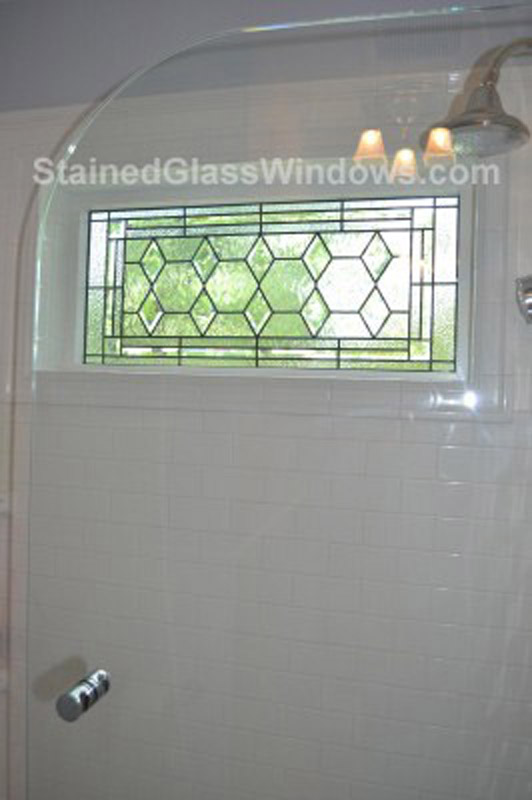 Classic all clear beveled & textured glass window installed into a