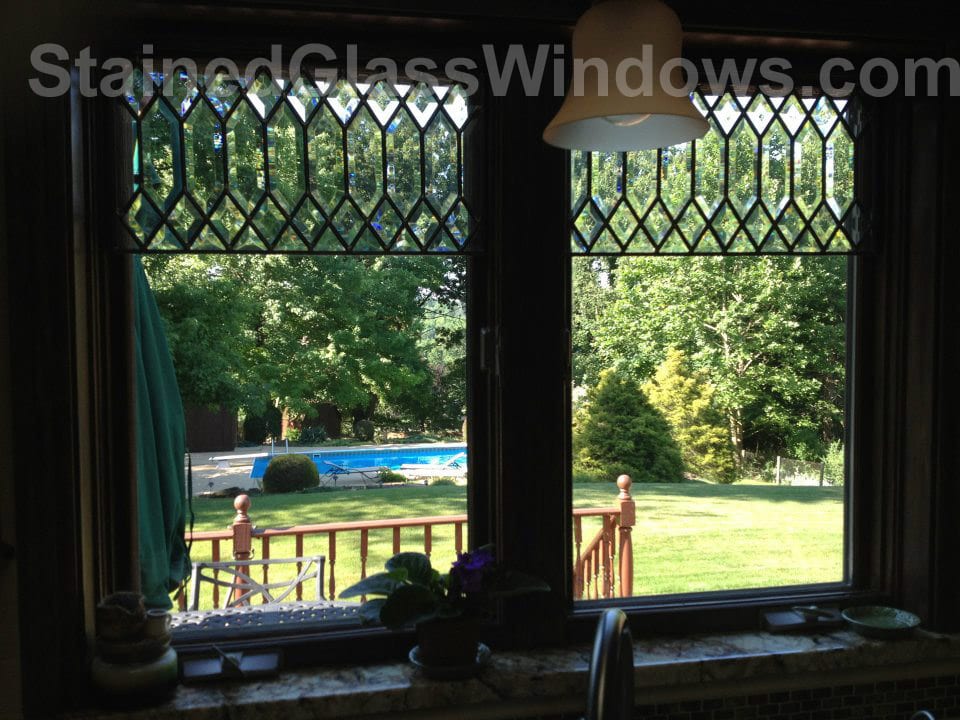 Classic Beveled Diamonds ( Tudor Style) Leaded Glass Inserts