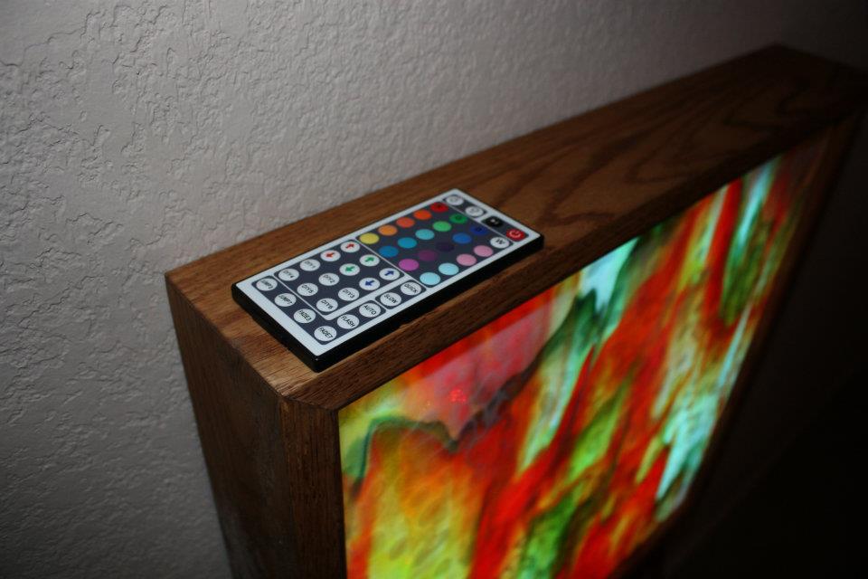 Color Changing Stained Glass LED Illuminated Ambiance Light Box