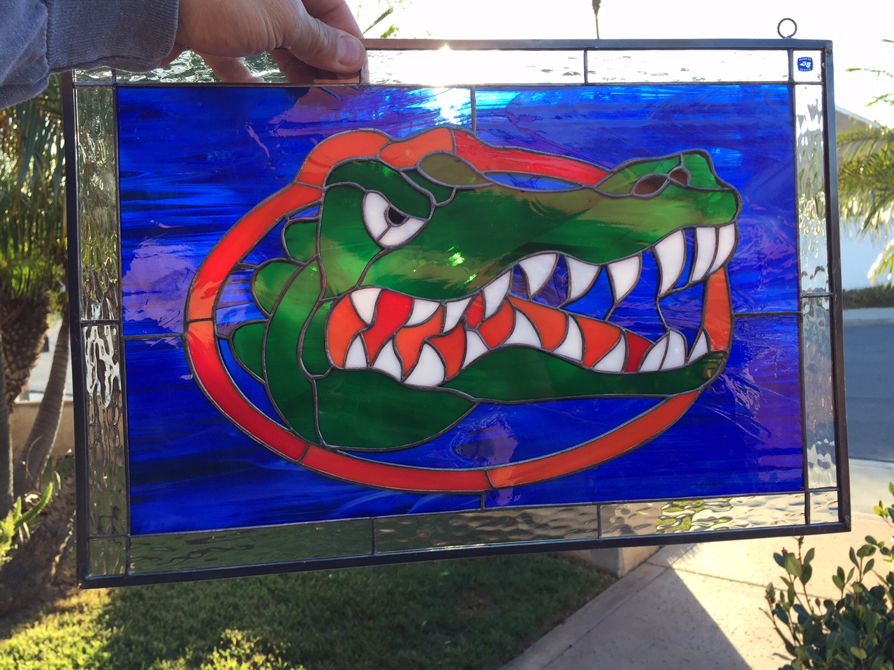 Go Florida Gators!! Authentic Handmade Stained Leaded Glass Window