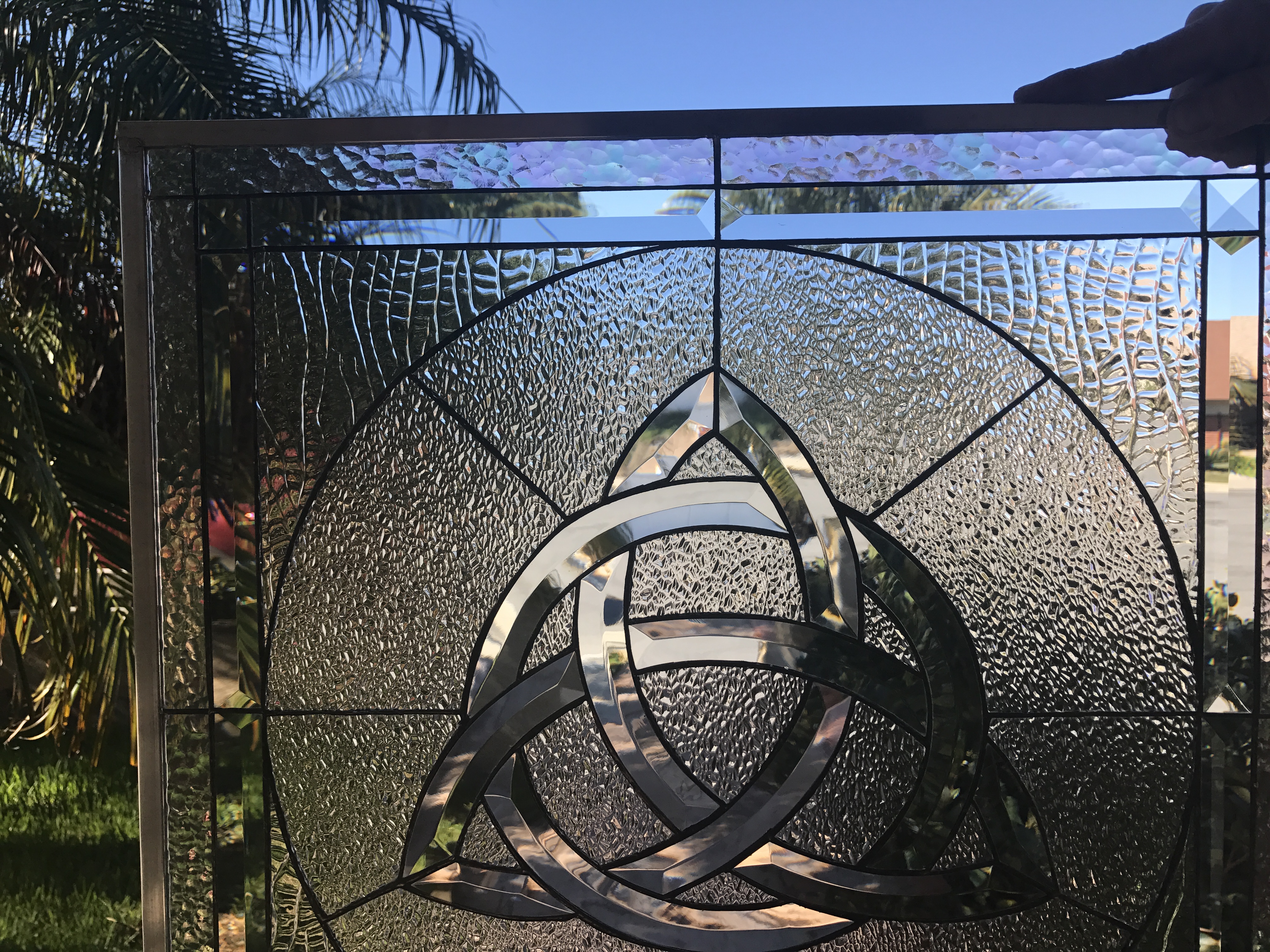 The "Beveled Limerick" All Clear Irish Celtic Knot Leaded Stained Glass