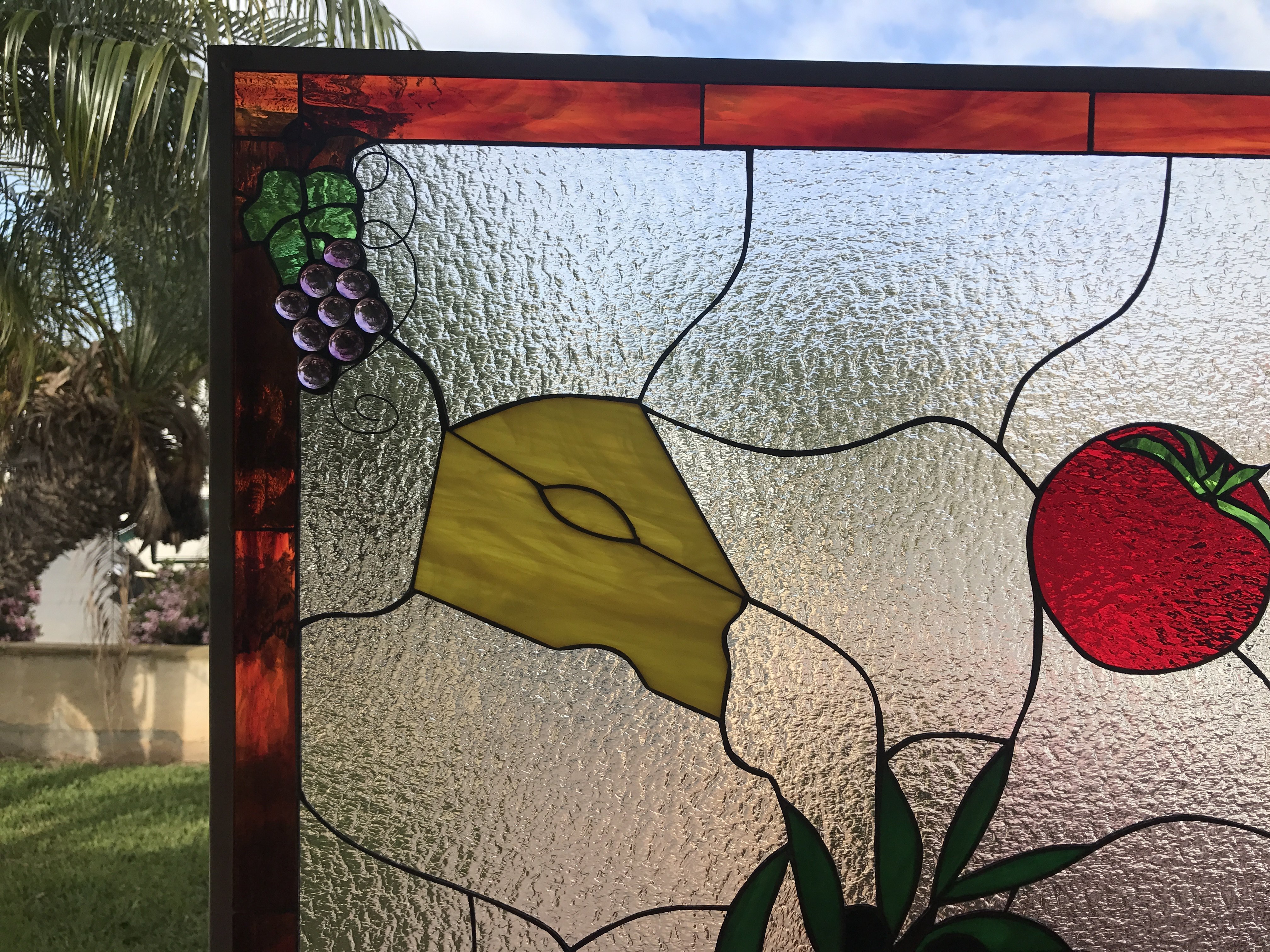 So Unique! The "Italian Chef " Kitchen Stained Glass Window Panel or Insert