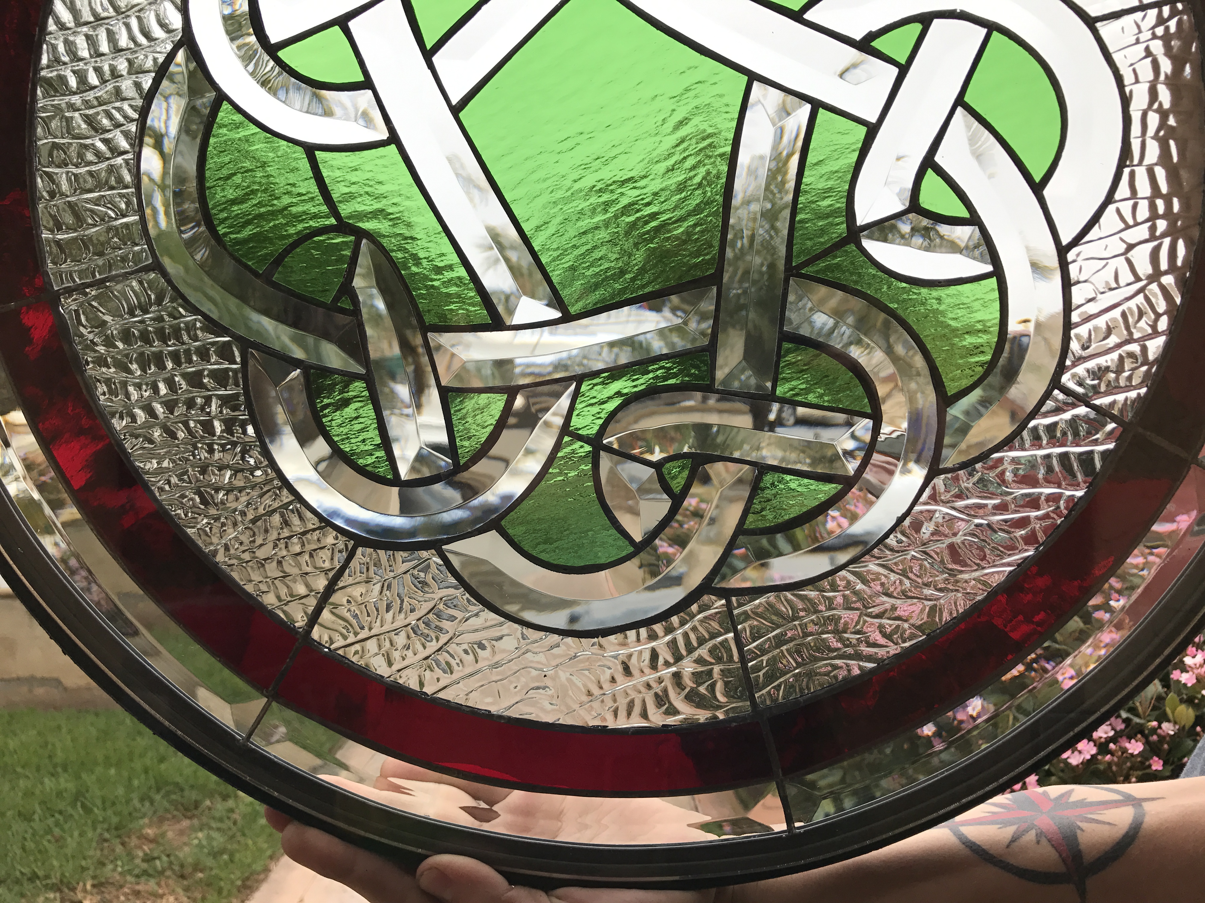 The Incredible "Westport" Beveled Celtic Knot Leaded Stained Glass