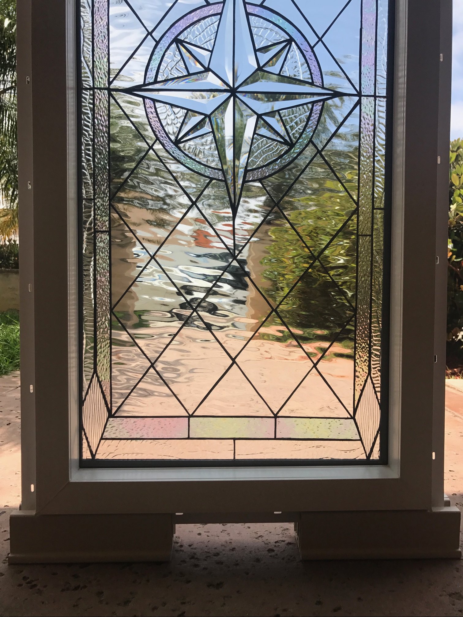 Vinyl Framed and Insulated!! The "Maywood” Leaded Stained Glass