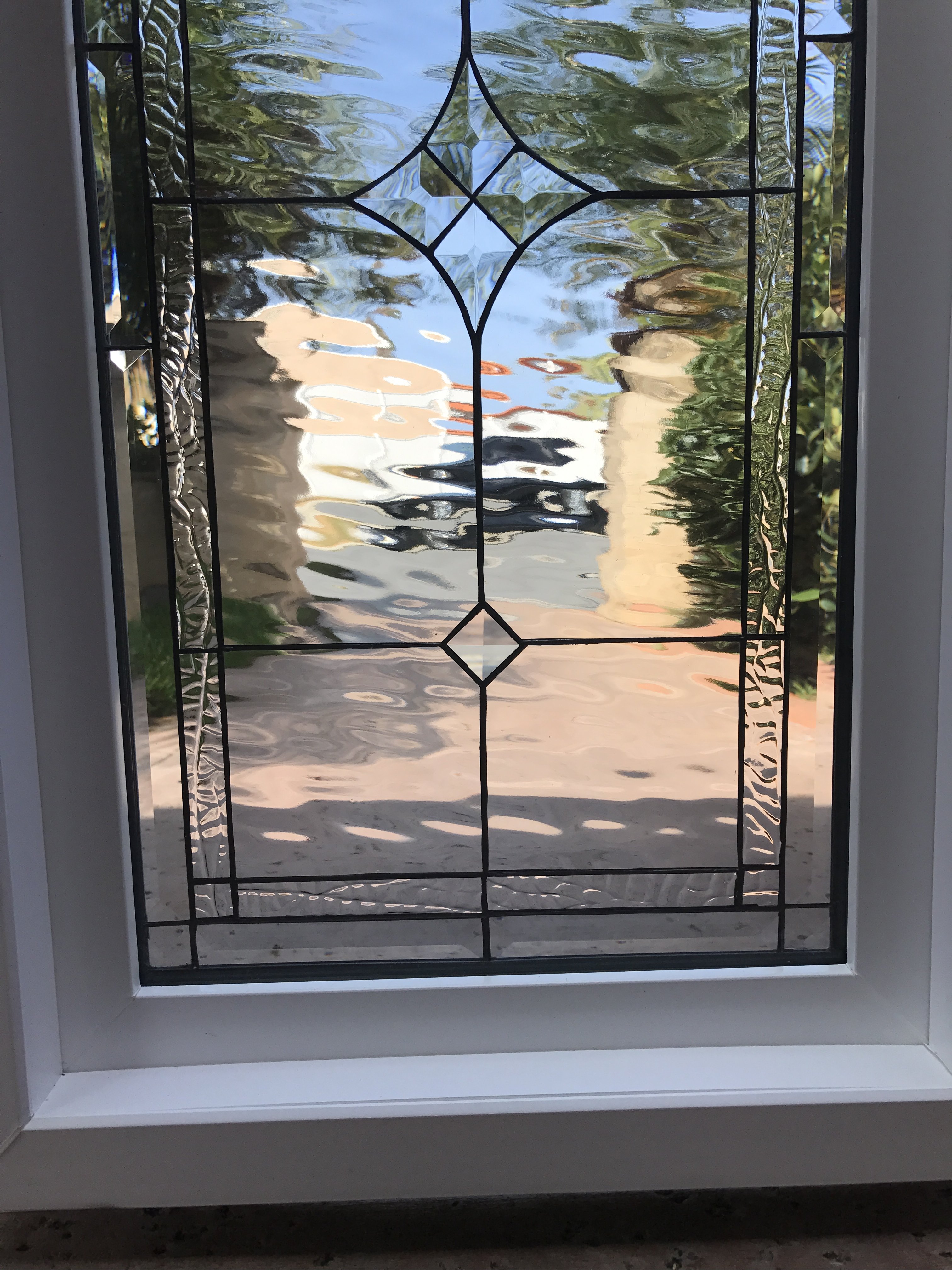 Vinyl Framed and Tempered Glass Insulated!! The "Palm Springs" Stained