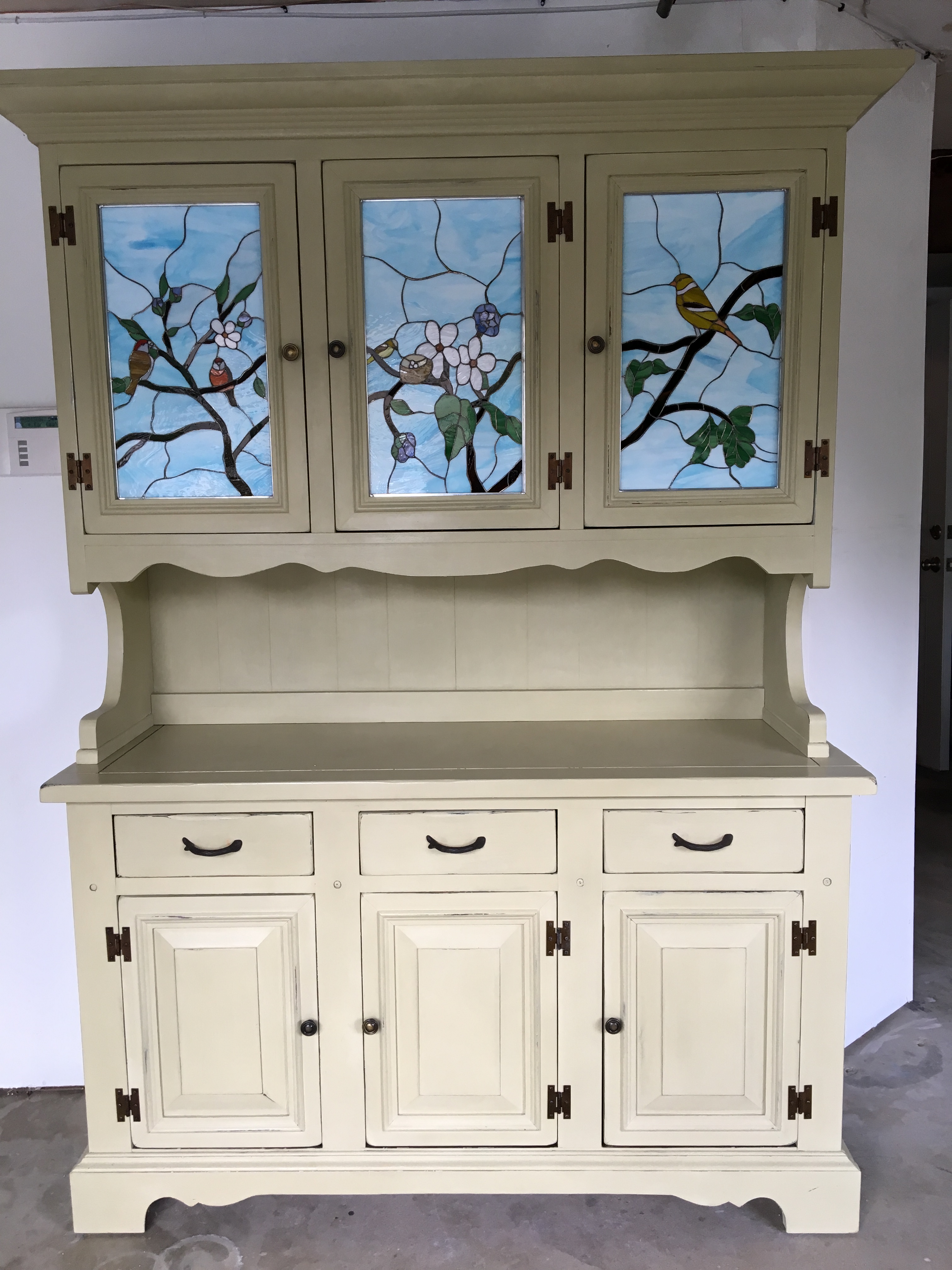 Give your hutch a whole new look with updated stained glass inserts!