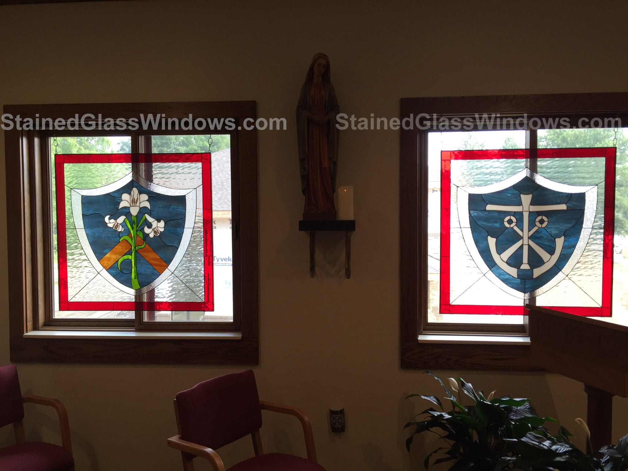 Custom Designed Stained Glass Window Inserts Made For A Church