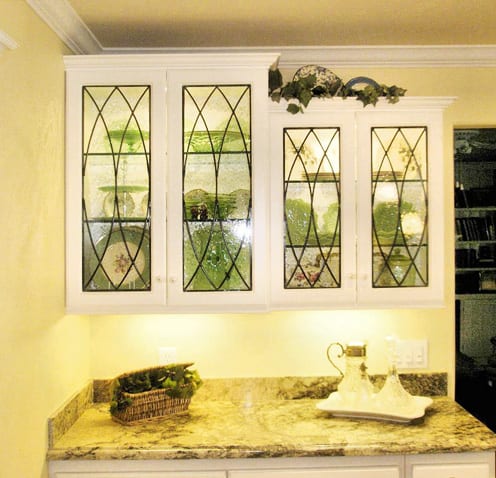 Stained Glass Cabinet Inserts and Kitchen Windows