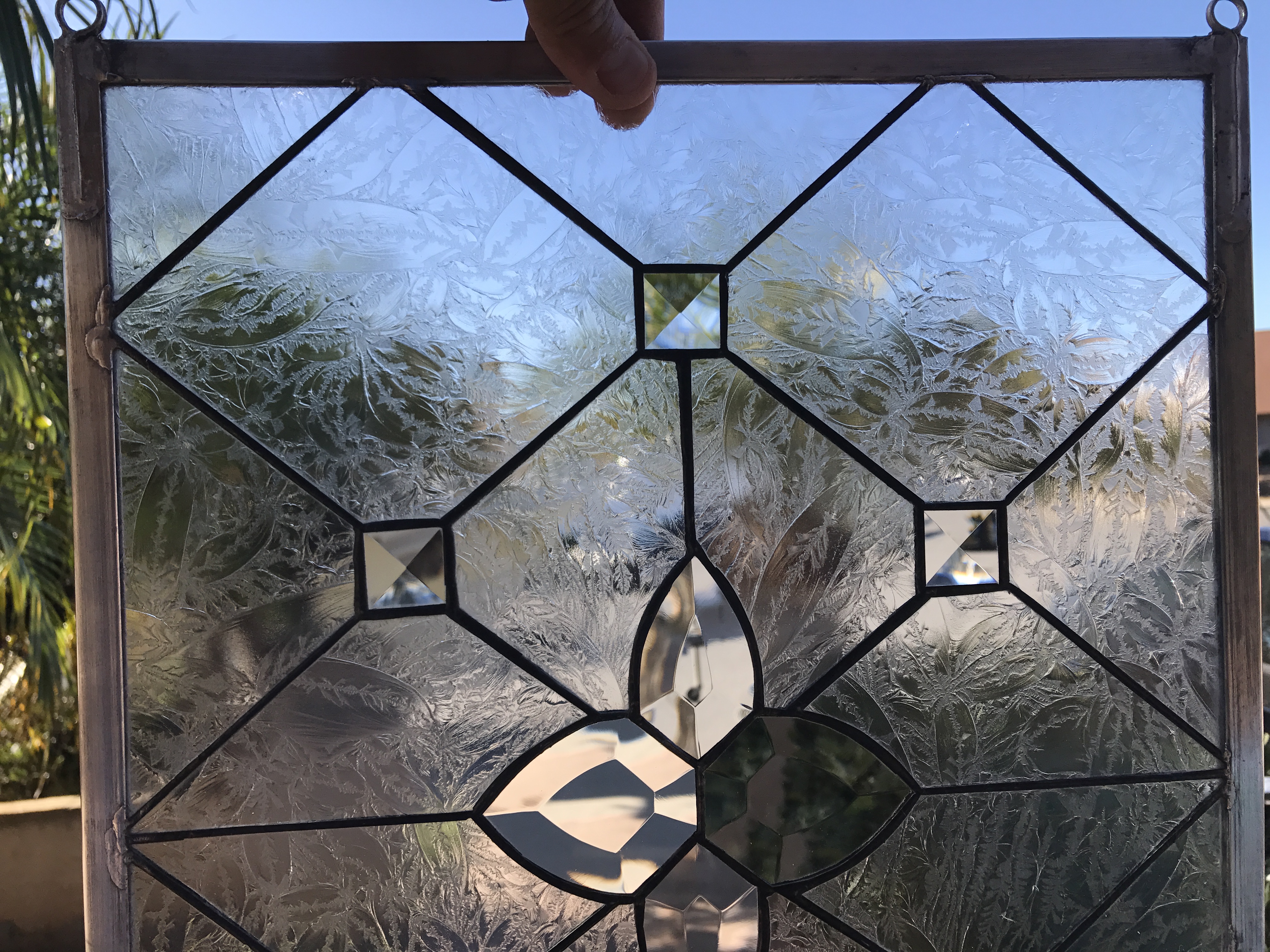 The "Ventura" Leaded Beveled Leaded Stained Glass Window Panel Or
