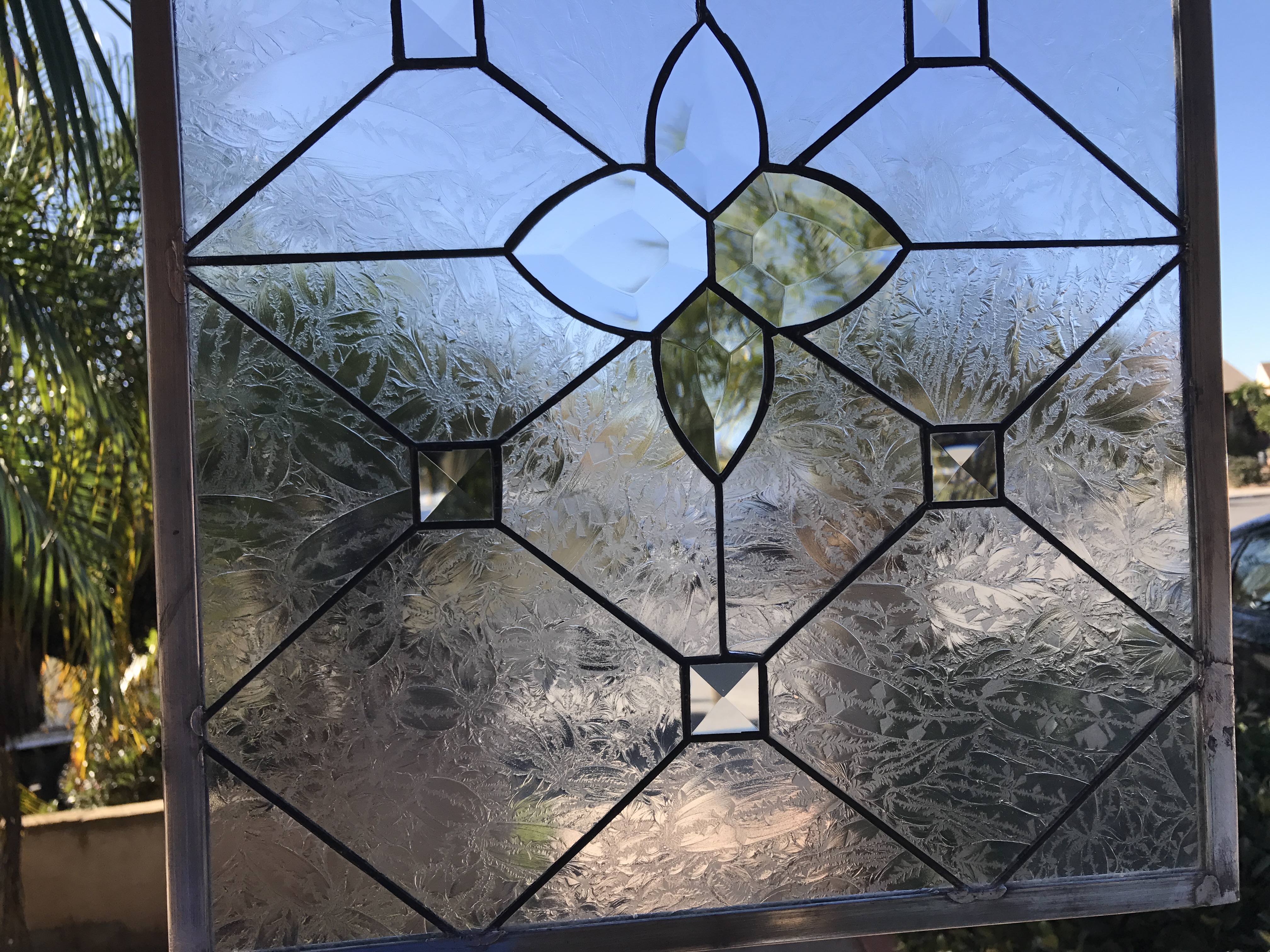 The "Ventura" Leaded Beveled Leaded Stained Glass Window Panel Or