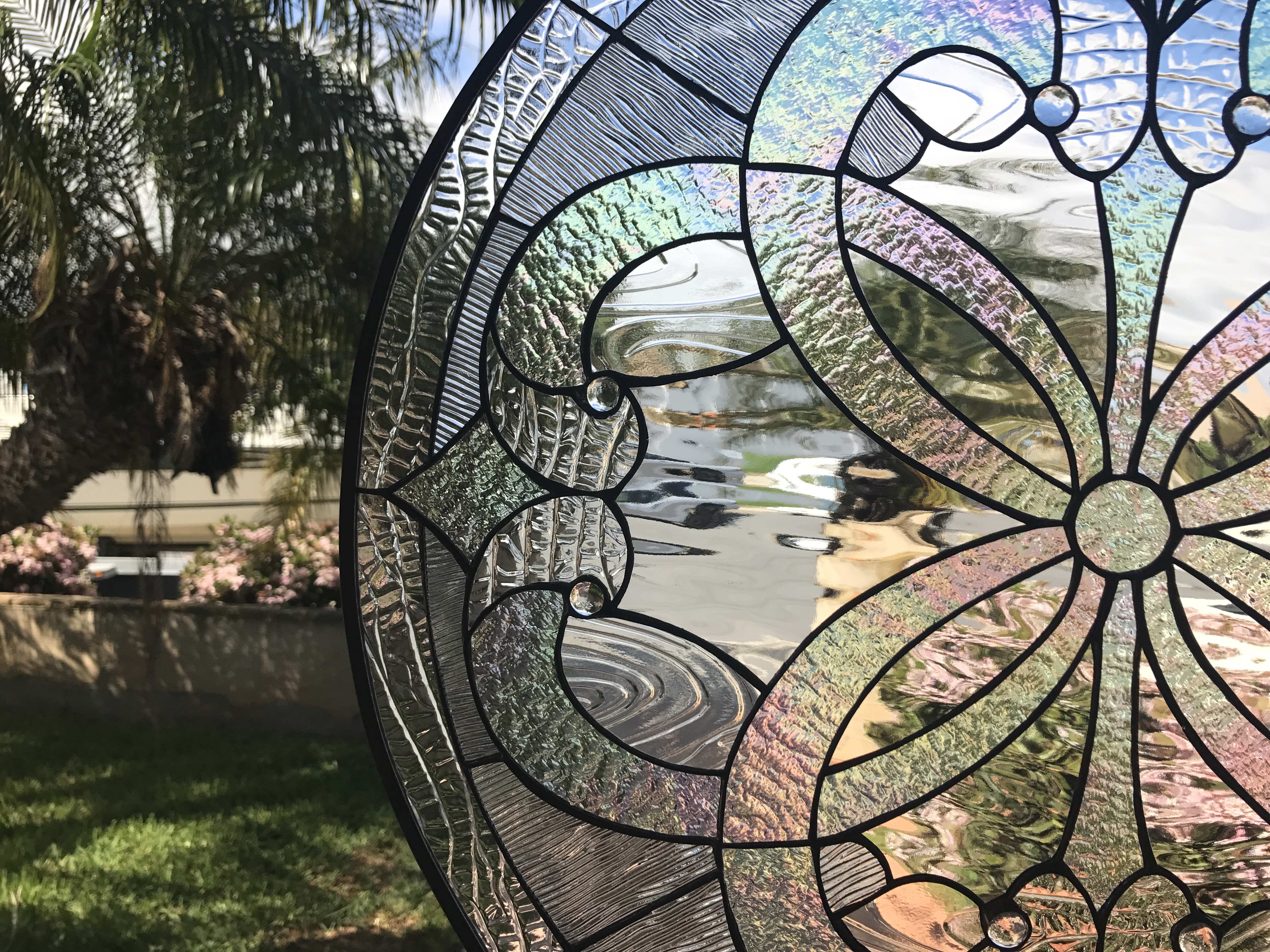 The Stunning "Round Windsor" Leaded Stained Glass Window Panel