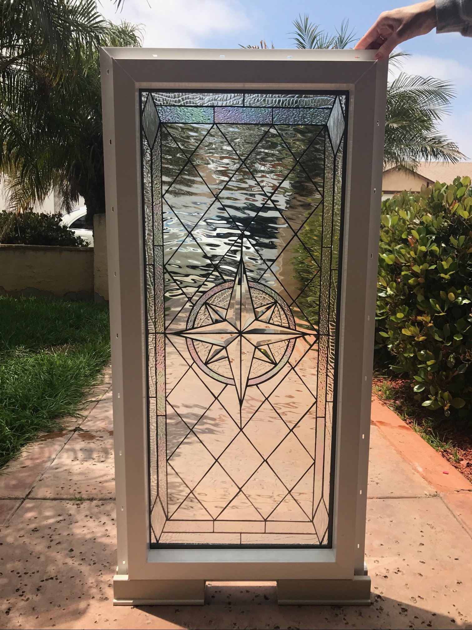 Vinyl Framed And Insulated The Maywood” Leaded Stained Glass And Beveled Window