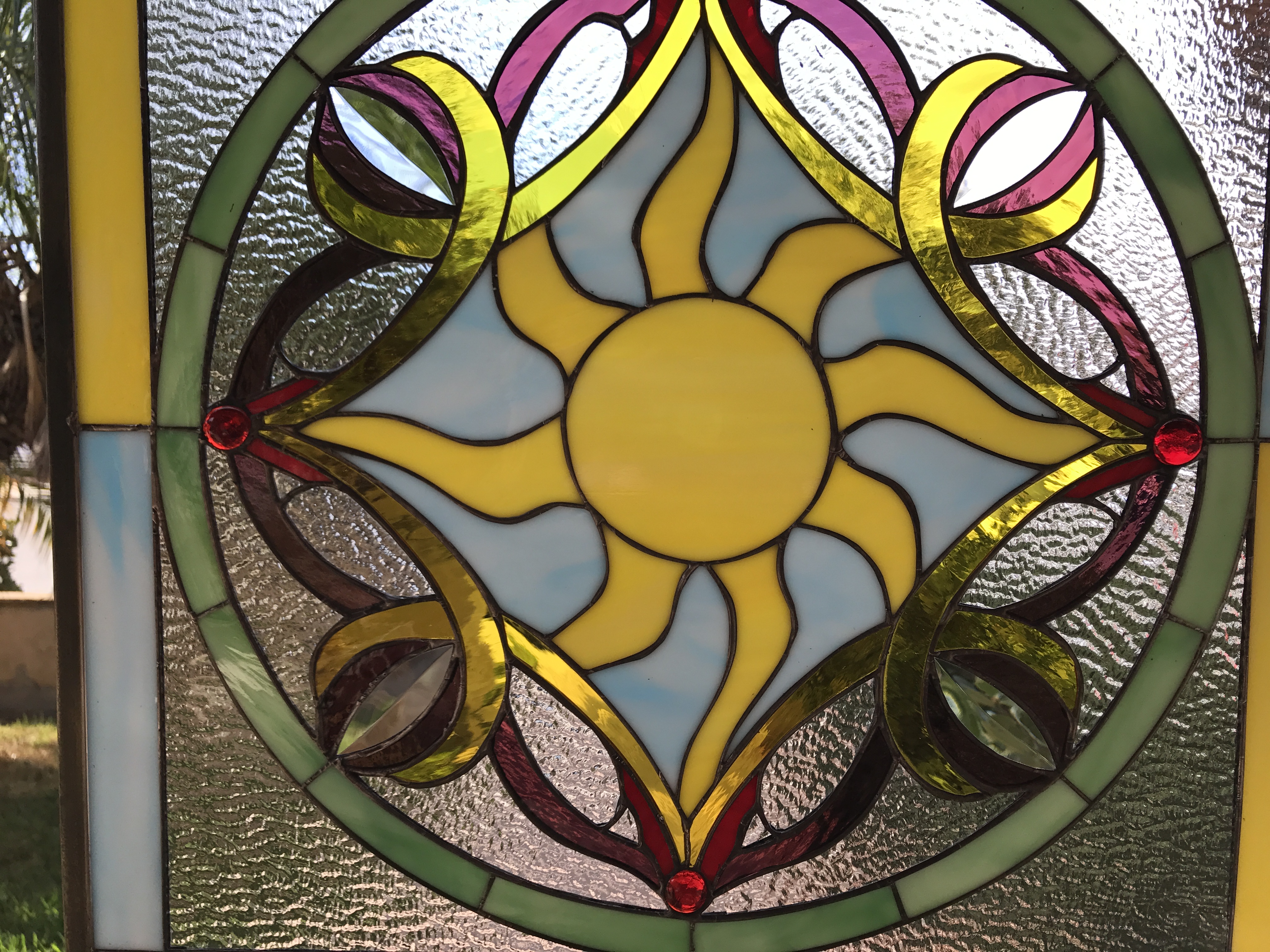 Awesome! Sunburst Leaded Stained Glass Window Panel ...