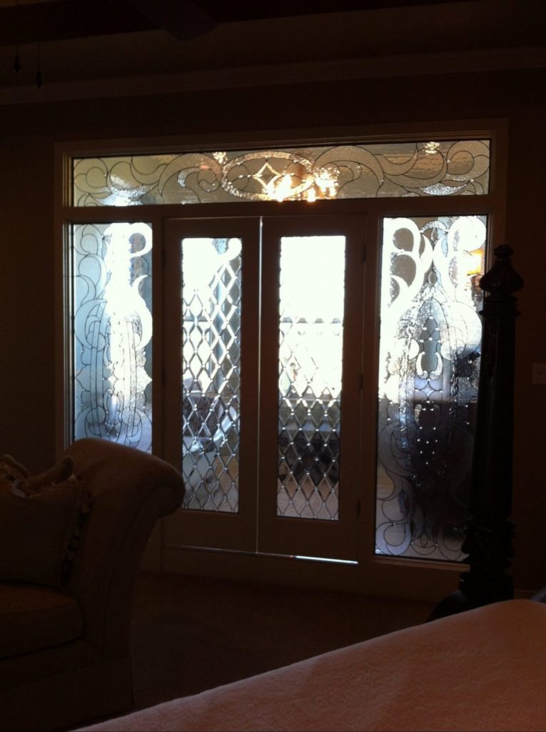 Stained Glass Door And Interior Transom Beveled