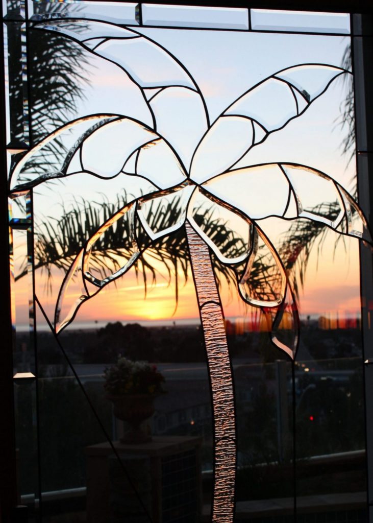 Triple Paned Beveled Glass Sliding Glass Door Insert