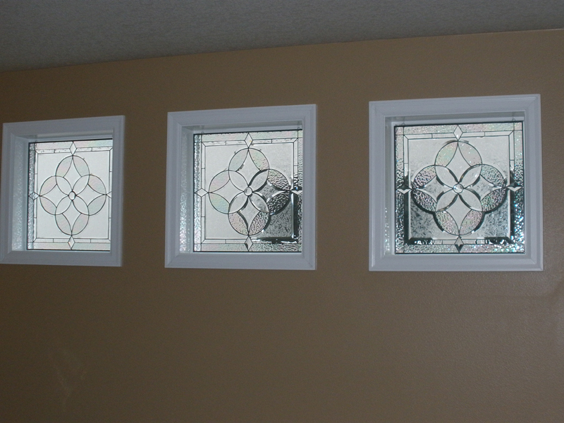 Wow! Four elegant Stained Glass Beveled Window hung With hooks