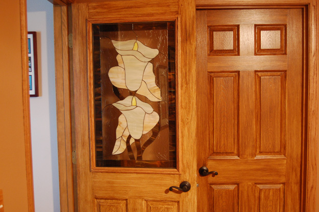 Calla Lily Stained Glass Door Insert