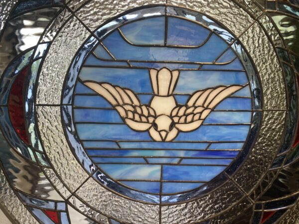 Abstract Leaded Stained Glass Dove Stained Glass Window Panel