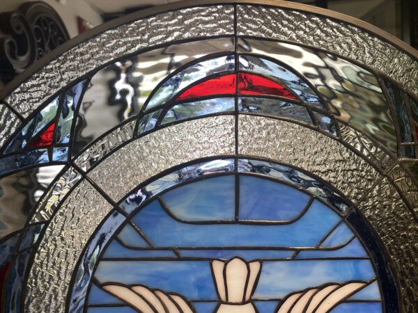 Abstract Leaded Stained Glass Dove Stained Glass Window Panel