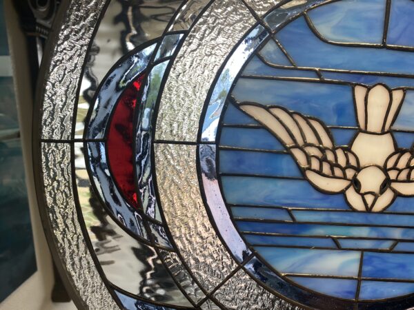 Abstract Leaded Stained Glass Dove Stained Glass Window Panel