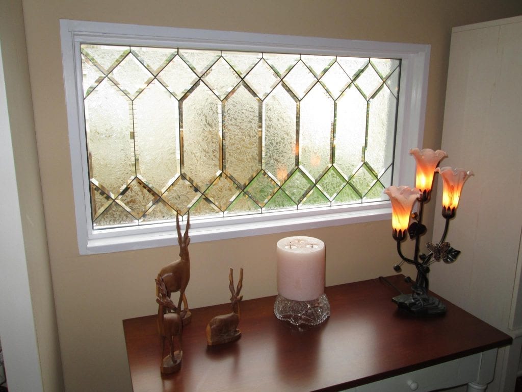 Classic Beveled Glue Chip Glass Privacy Window