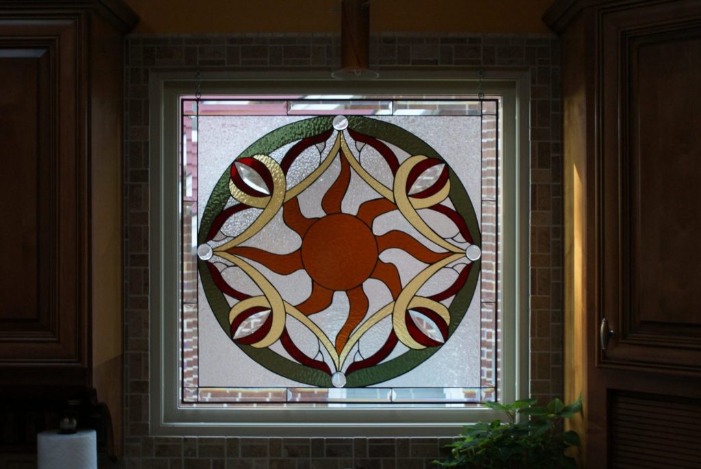 Vibrant! Sunburst Stained Glass Kitchen Window