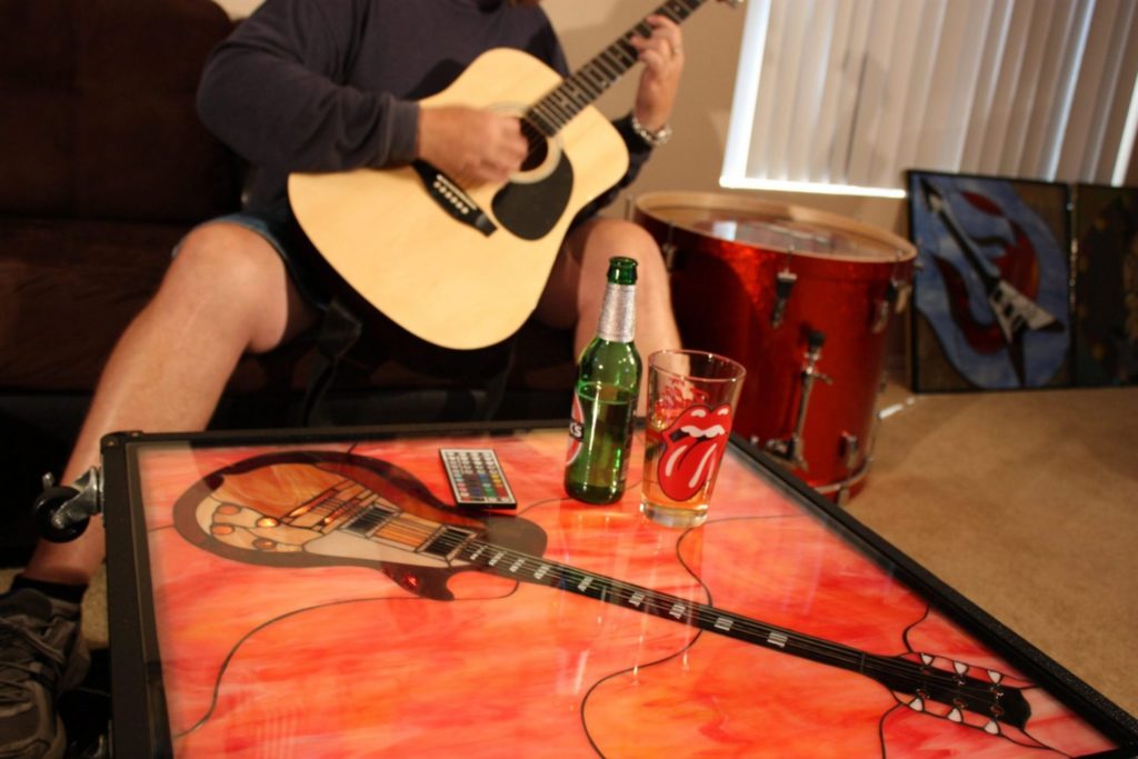Illuminated Stained Glass Fully Functional Speaker Tables
