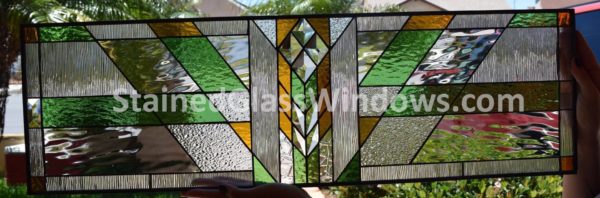 The "Belmont" Beveled Mission Style Leaded Stained Glass Window
