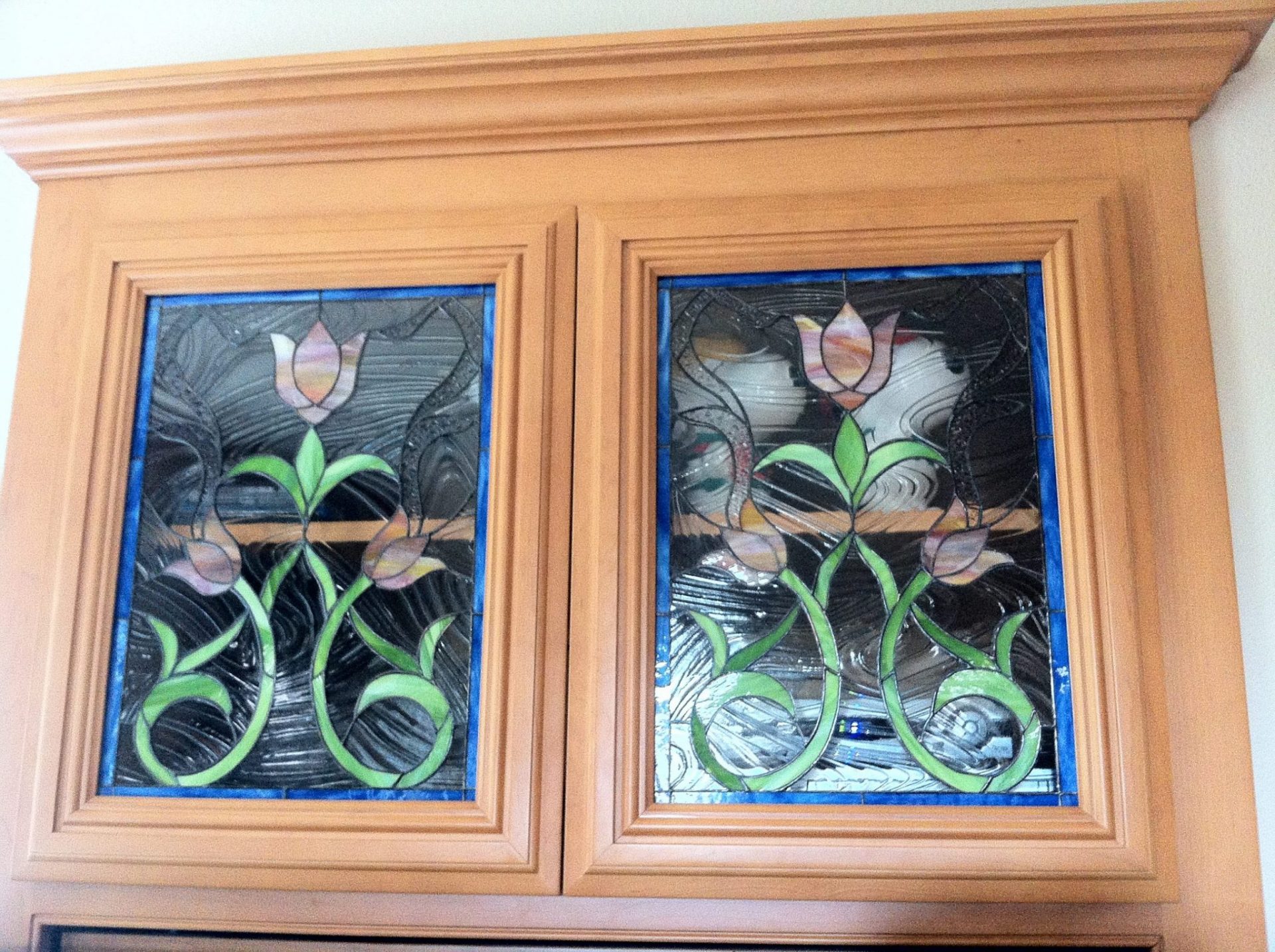 Stained Glass Cabinet Tulip Cabinet Insert