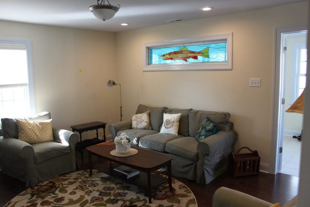Salmon Stained Glass Window Partition Which The Focal Point Of Room