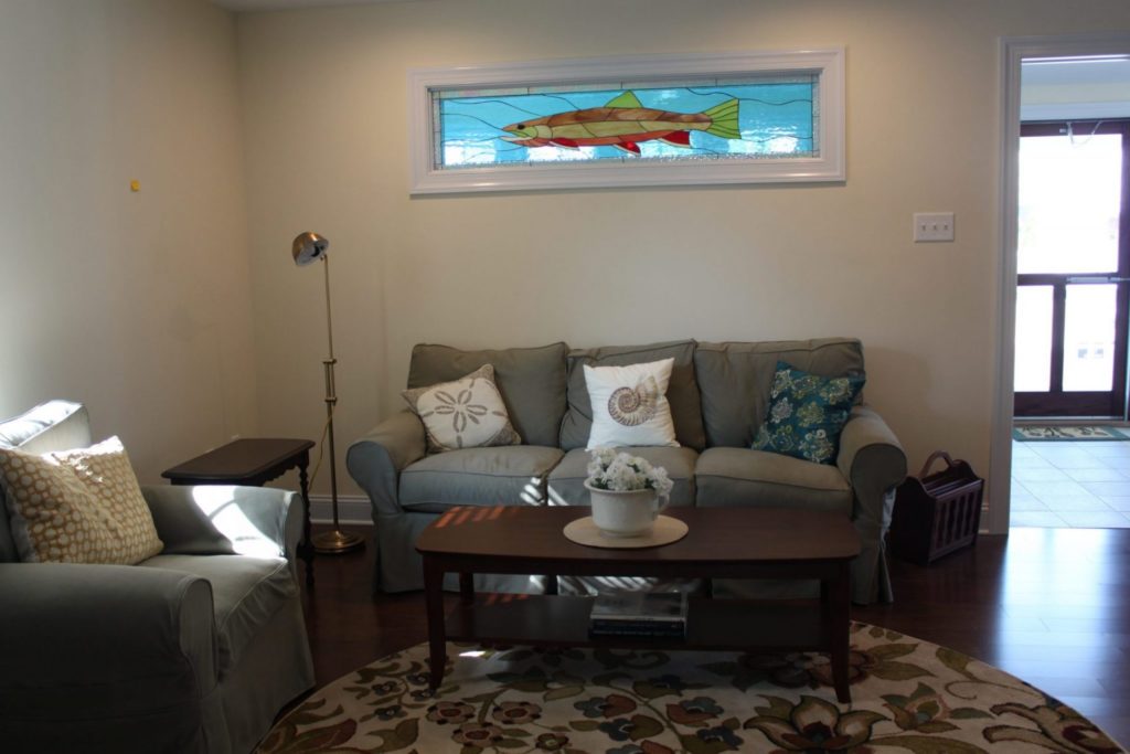 Salmon Stained Glass Window Partition