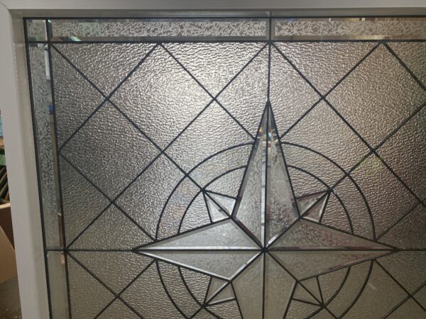 So Beautiful! The All Clear “Beveled Maywood” Compass Leaded Stained Glass Window