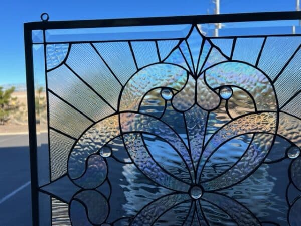The "Windsor" Beautiful Clear Textured Leaded Stained Glass Window Panel