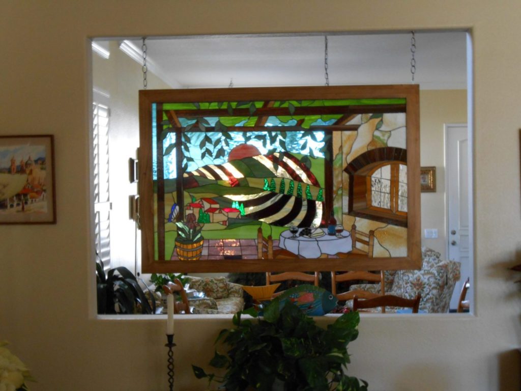 Stained Glass Panel Used As A Quick Solution For A Wall Partition