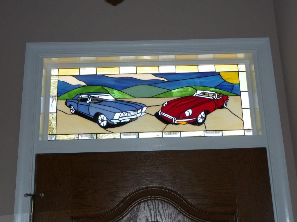 Classic Car Transom Window & Door Insert Made For A Car Collectors Home