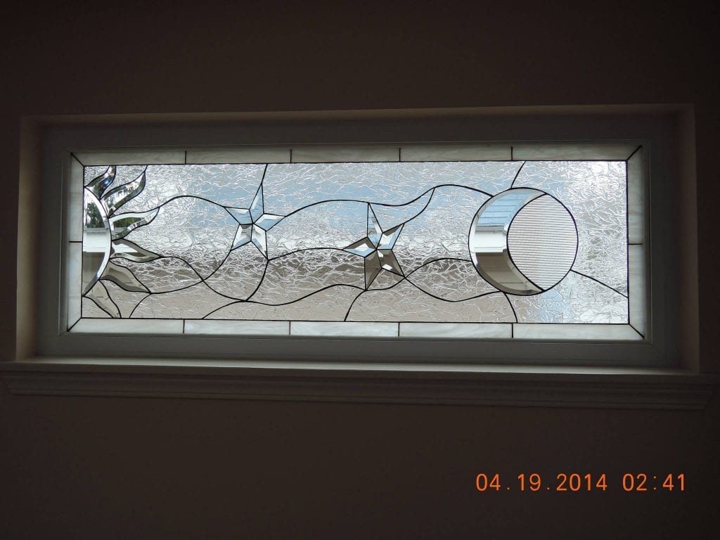 All Clear Beveled & Textured Glass Sun, Moon and Star