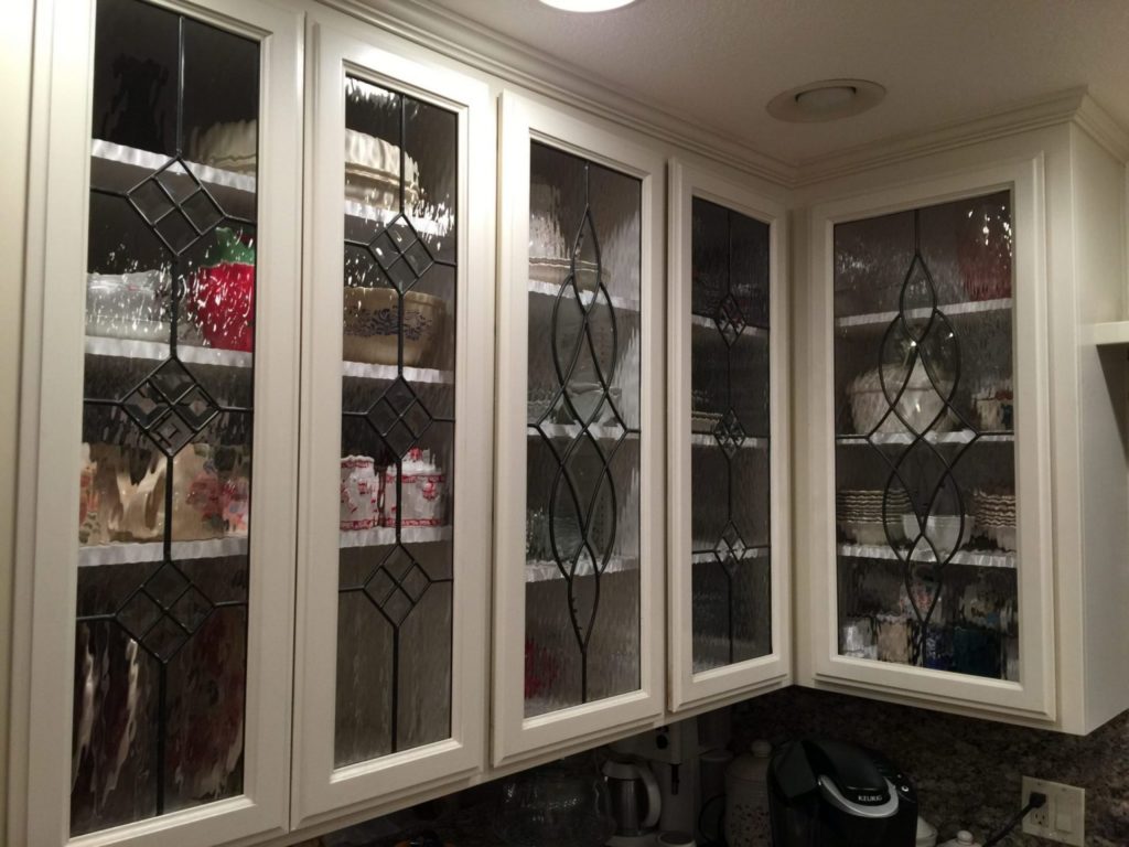 Leaded Beveled Cabinet Glass Kitchen Inserts