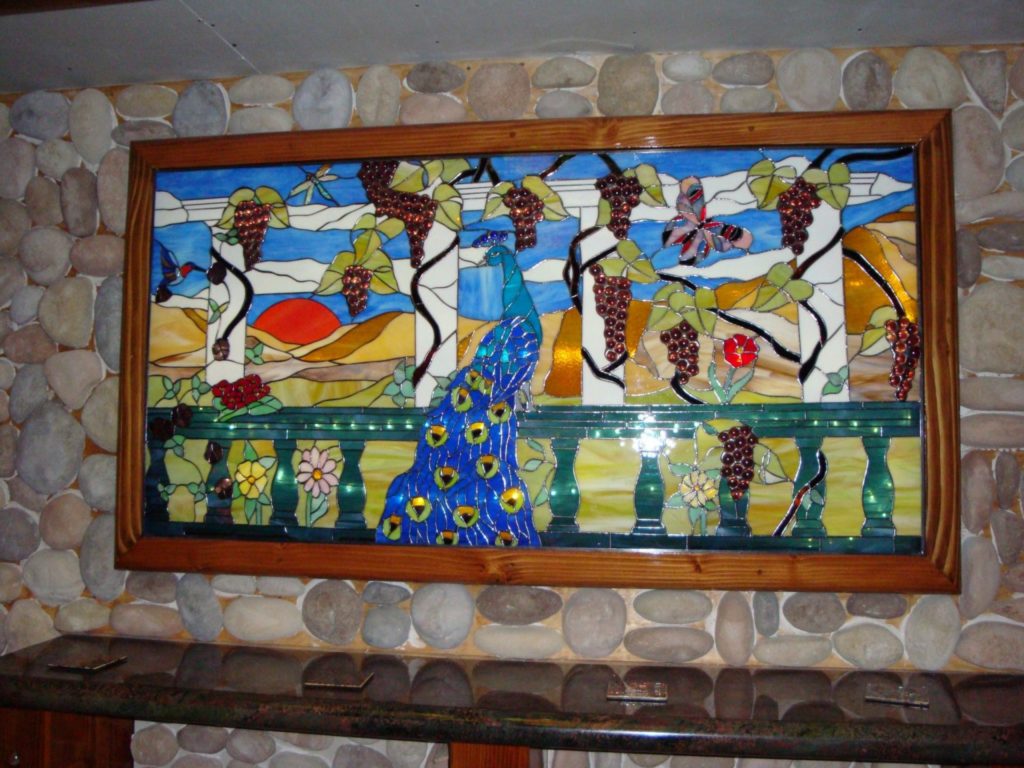 Making Wine Stained Glass Window Used In A Wine Cellar