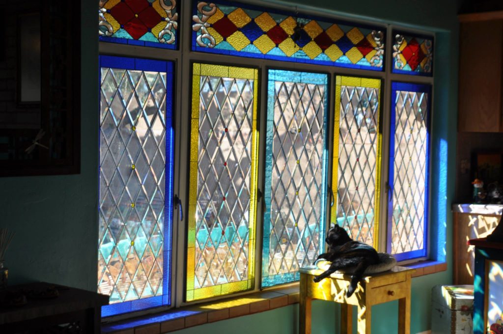 Victorian Transom & Clear Beveled Diamond Window Panels