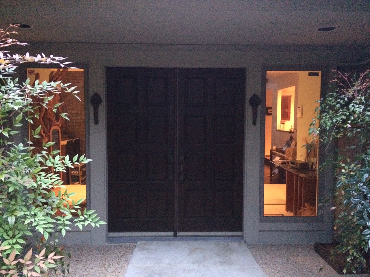 Incredible Entryway Transformation With Our Impact Resistant Stained Glass Door Inserts (Before)