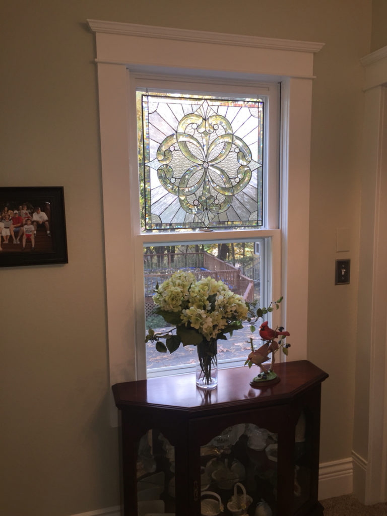Heavily Beveled Stained & Beveled Glass Accent Window