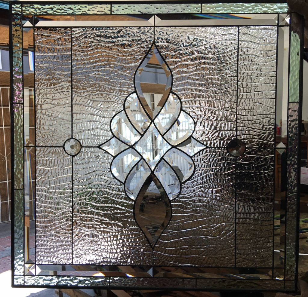 The "Brentwood" Gorgeous All Clear And Beveled Leaded Glass Window