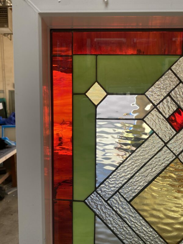 Wow! The "Goleta" Vinyl Framed And Insulated In Tempered Glass!! Stained Glass Window