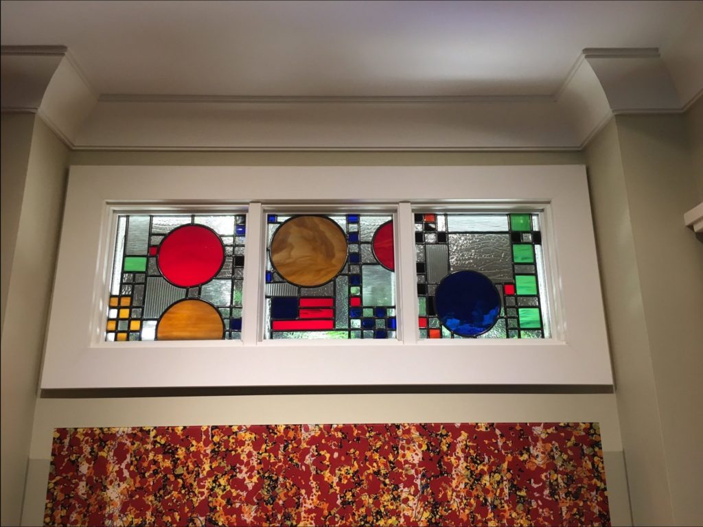 Mission Prairie Style stained glass panel