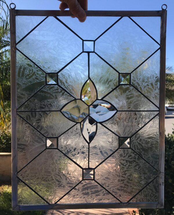 The "Ventura" Leaded Beveled Leaded Stained Glass Window Panel
