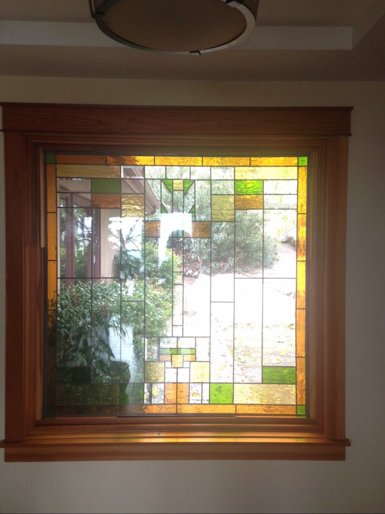 Huge Mission Craftsman Style Insulated Stained Glass Window