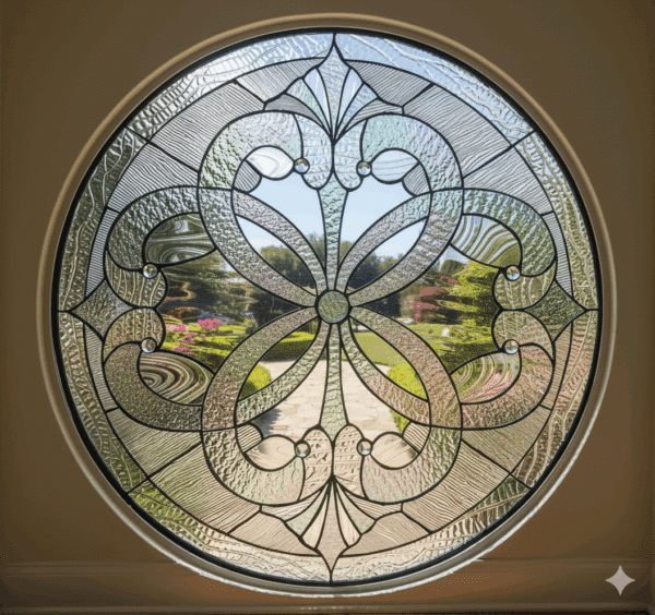 The Stunning "Round Windsor" Leaded Stained Glass Window Panel