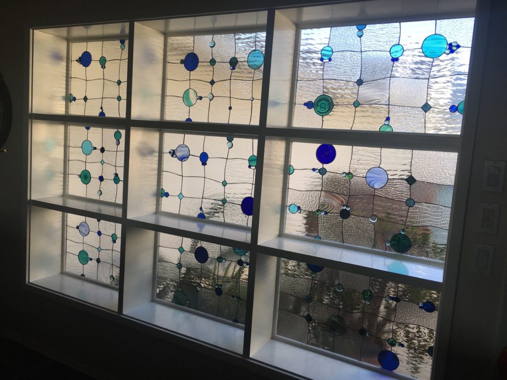 Abstract Bubbles Segmented Stained Glass Inserts