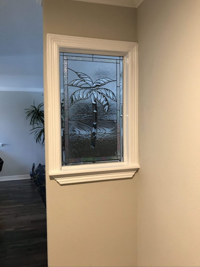 Triple Paned Beveled Palm Tree